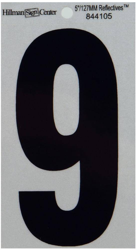 Hillman Black and Silver Reflective Adhesive Number 9