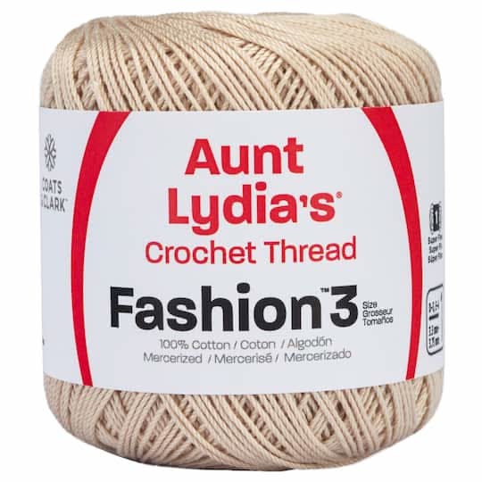 Aunt Lydia's Fashion Cotton Crochet Thread, Size 3, Natural