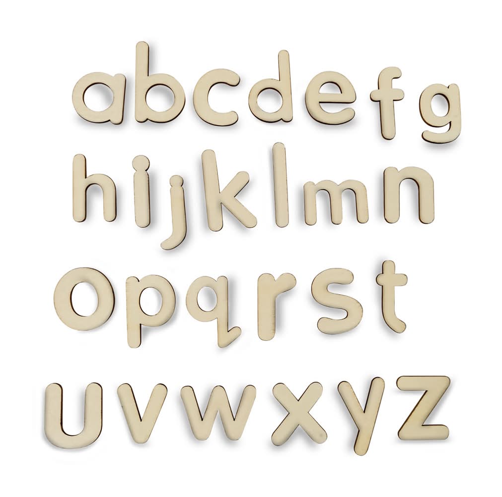 Red Top · Set letras para manualidades de madera, 3.3x2.5 cm (26 un)