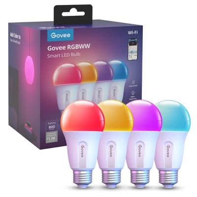 Govee Wi-Fi 800lm Rgbww Smart Led Bulb, Multi (4 ct)