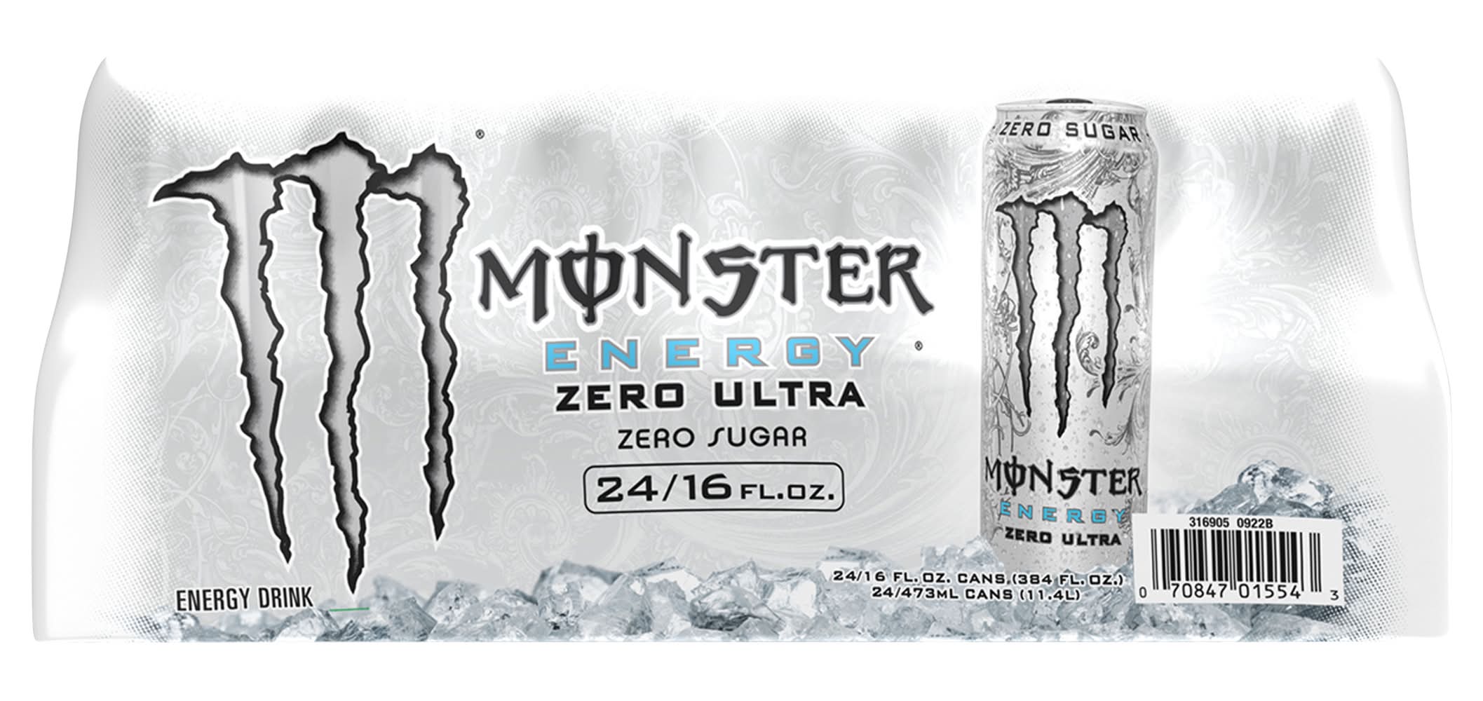 Monster Energy Zero Ultra Sugar Free Energy Drink (24 x 16 fl oz)