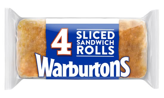 Warburtons Sliced White Sandwich Rolls (4 pack)