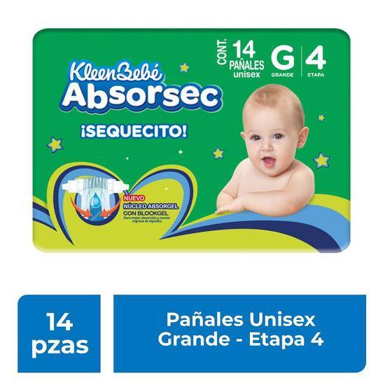 Kleenbebé pañales absorsec ultra g (paquete 14 piezas)