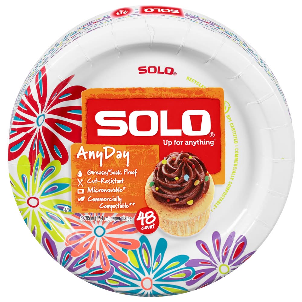 Solo Any Day Paper Plates (10.6 oz, 48 ct)