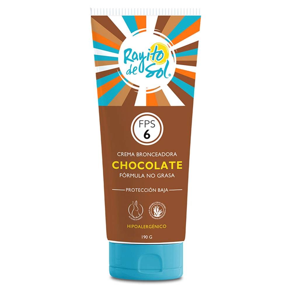 Rayito de Sol · Crema bronceadora chocolate fps6 (190 g)