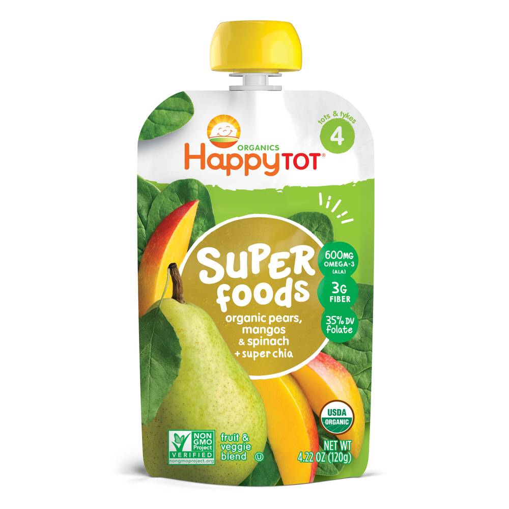 Happy Tot Organics Super Foods Fruit & Veggie Blend Stage 4 Baby Food (4.22 oz)