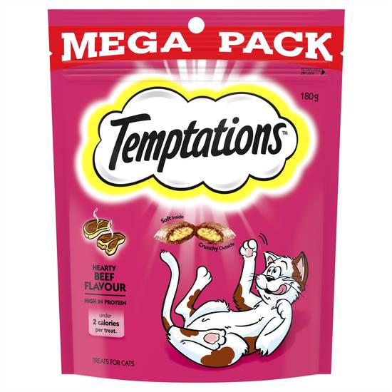 Temptations Hearty Beef Flavour Cat Treats 180 Gram