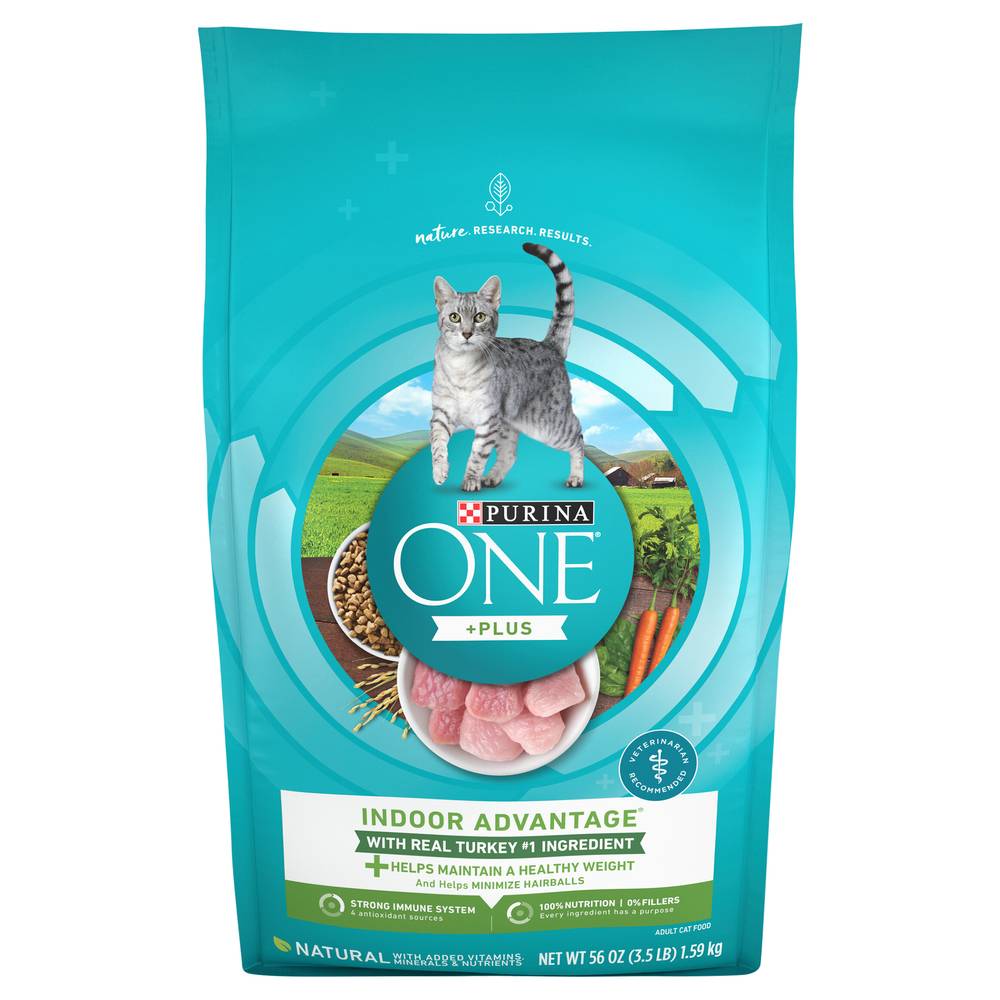 Purina One +Plus Indoor Advantage Dry Cat Food, With Real Turkey (3.5 lbs)