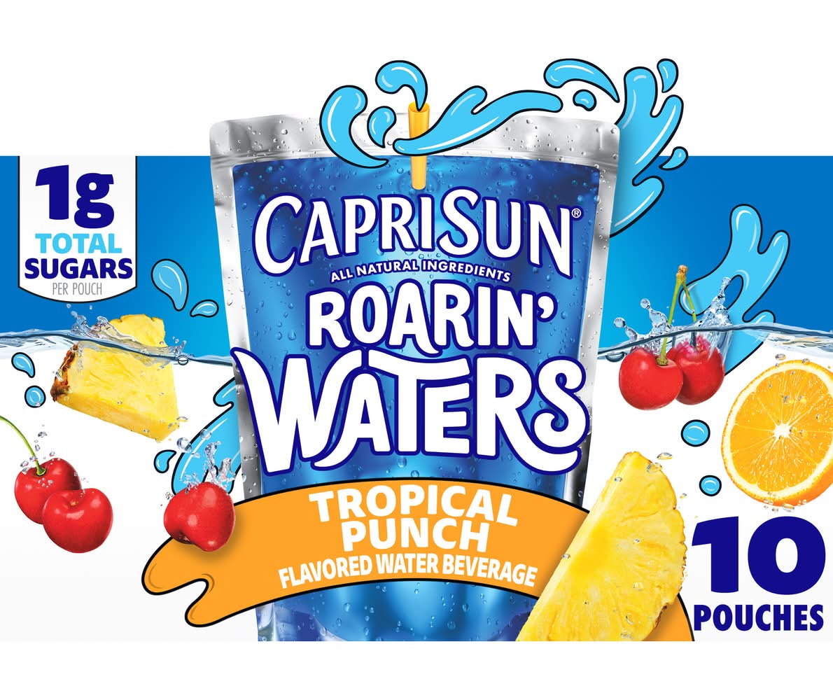 Capri Sun Roarin' Waters Flavored Water, Tropical Punch (10 x 6 fl oz)