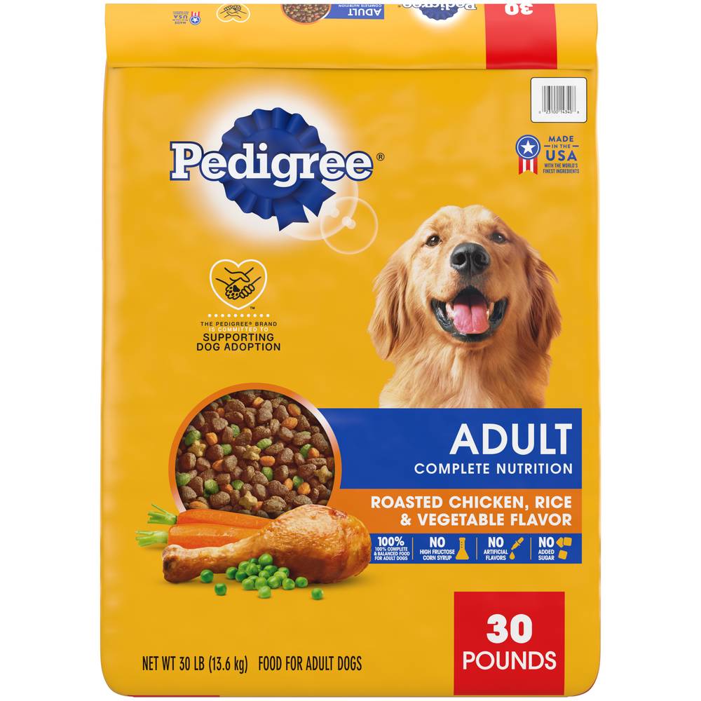 Pedigree Roasted Chicken Rice & Vegetable Adult Dog Food (30 lbs)