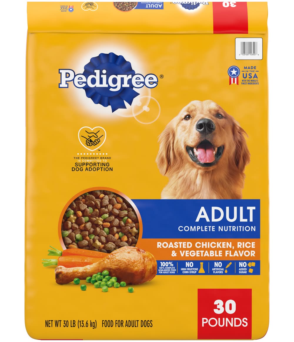 Pedigree Complete Nutrition Dry Dog Food, Assorted, Adult (30 lbs)