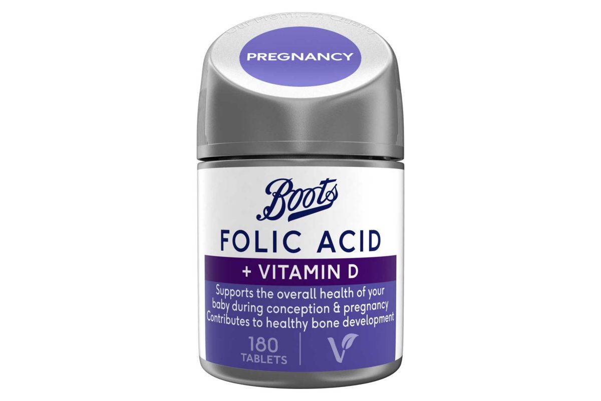 Boots Folic Acid + Vitamin D Tablets - 180 Tablets