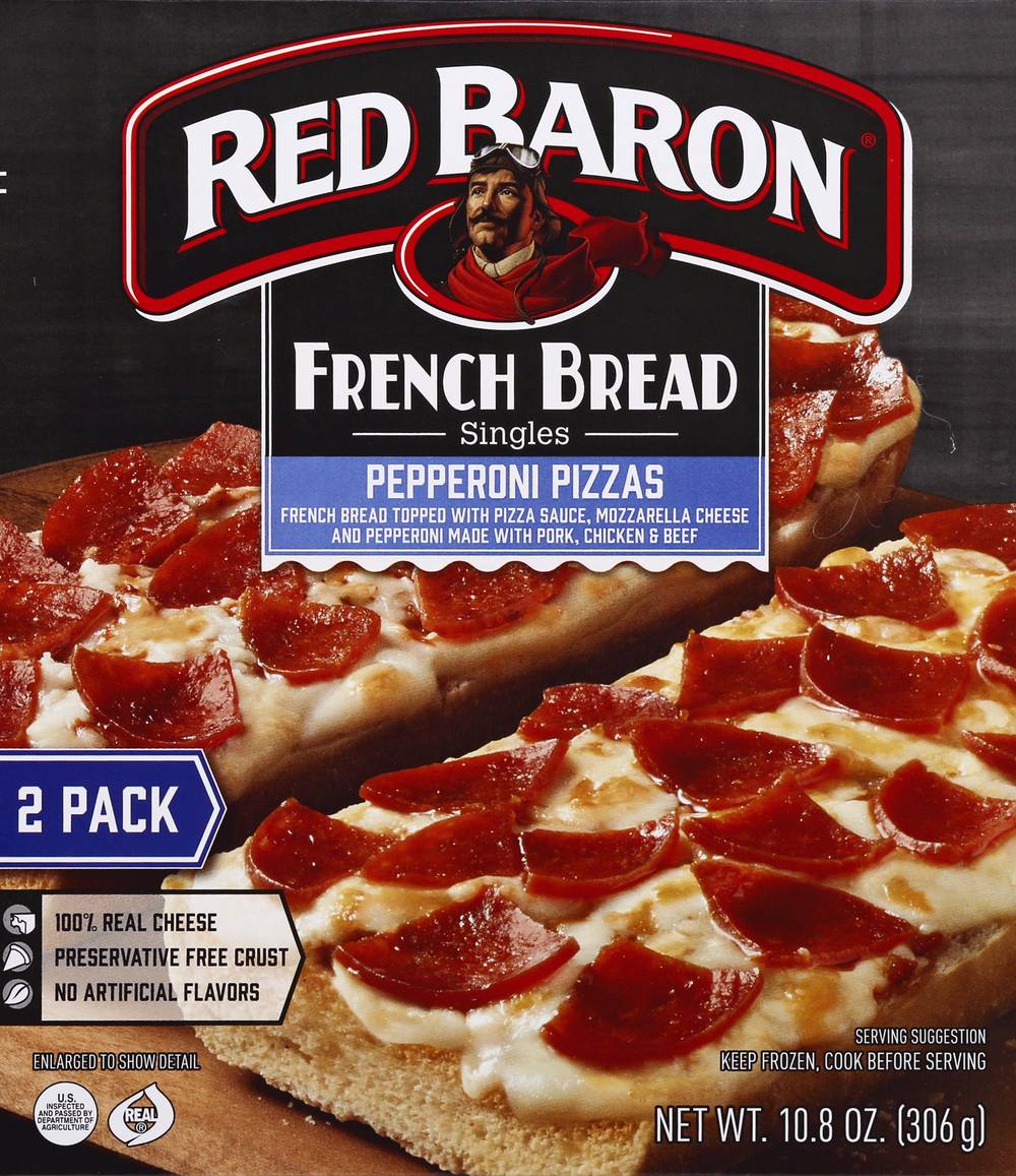 Red Baron French Bread Singles Pepperoni Pizza