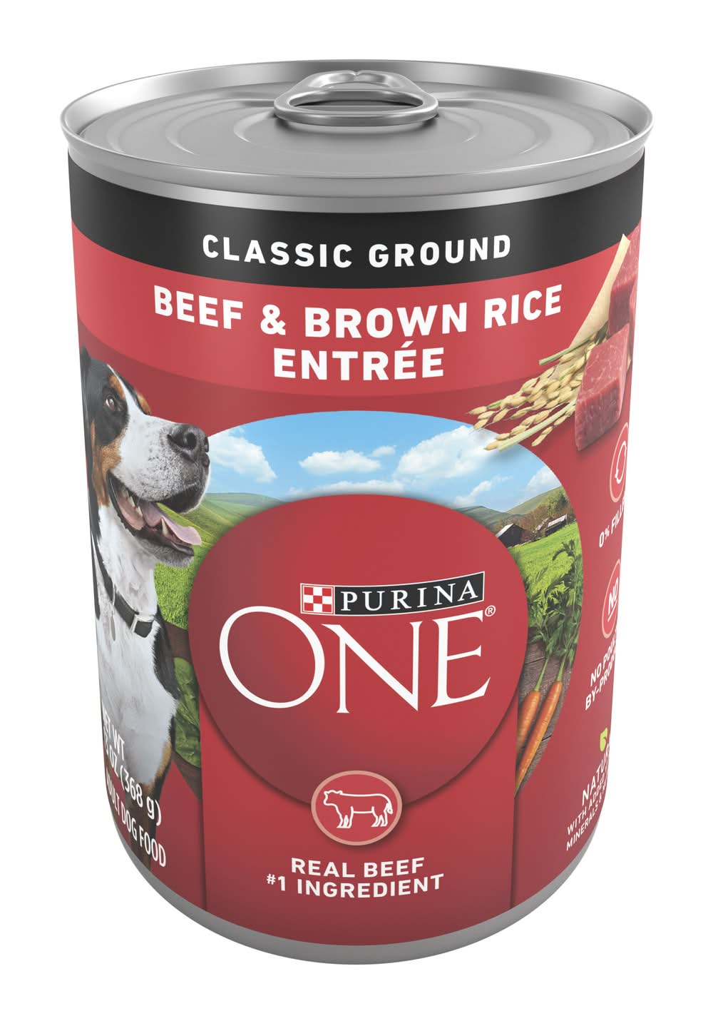 Purina One Classic Ground Wet Dog Food, Beef & Brown Rice Entree (13 oz)