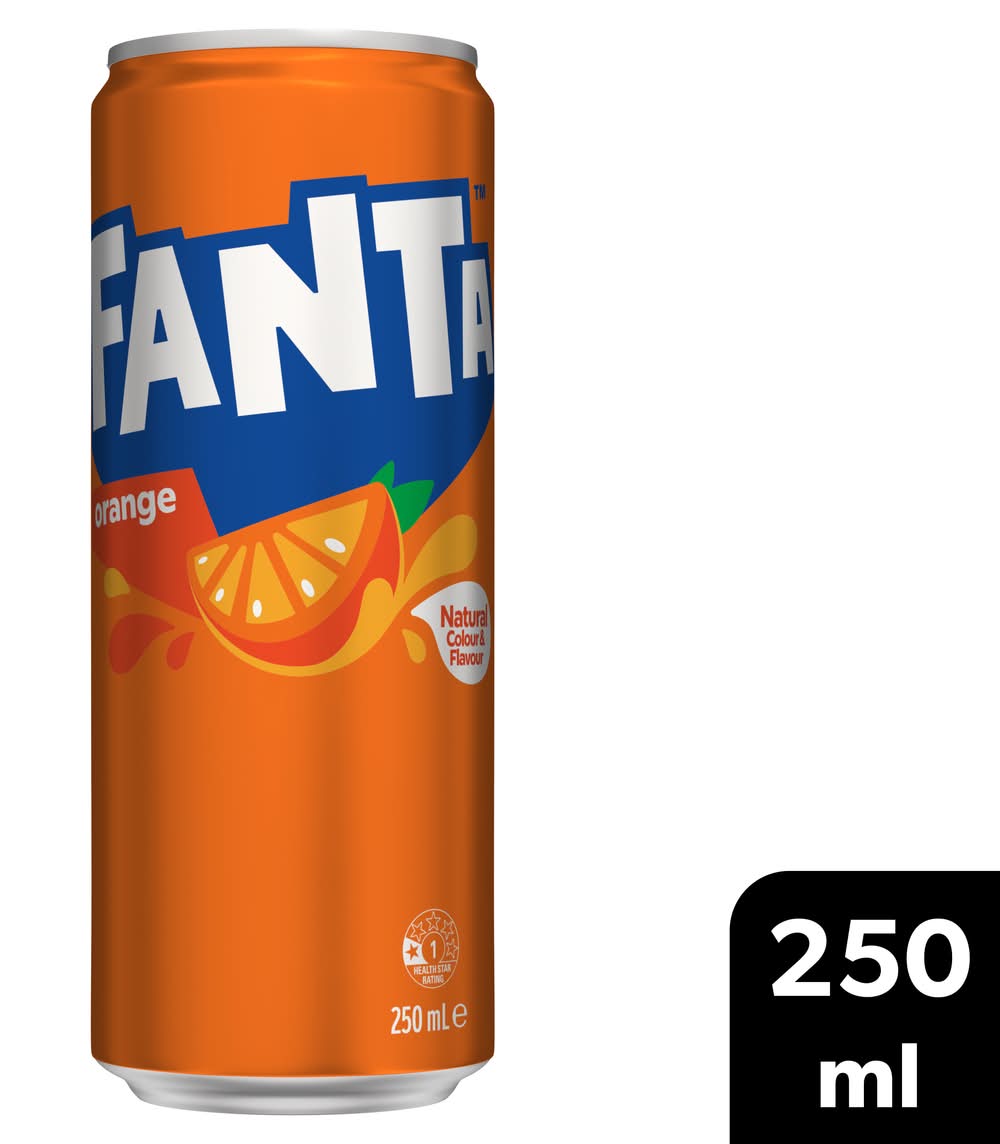 Fanta Flavored Soft Drink, Orange (250mL)