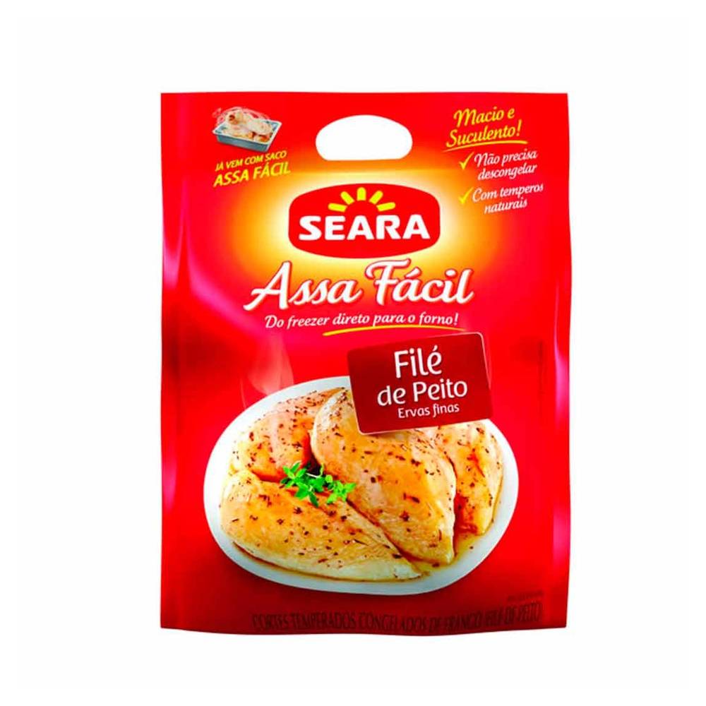 Seara · Filé de peito de frango temperado congelado assa fácil (800 g)