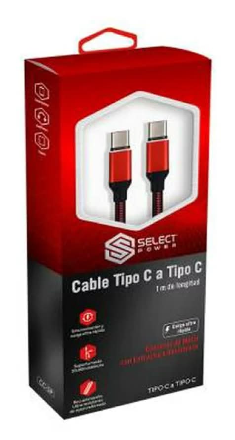 Select Power cable cargador tipo c a tipo c (100 cm)