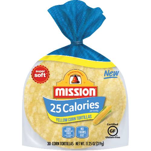 Mission 25 Calories Yellow Corn Tortillas 30 Count