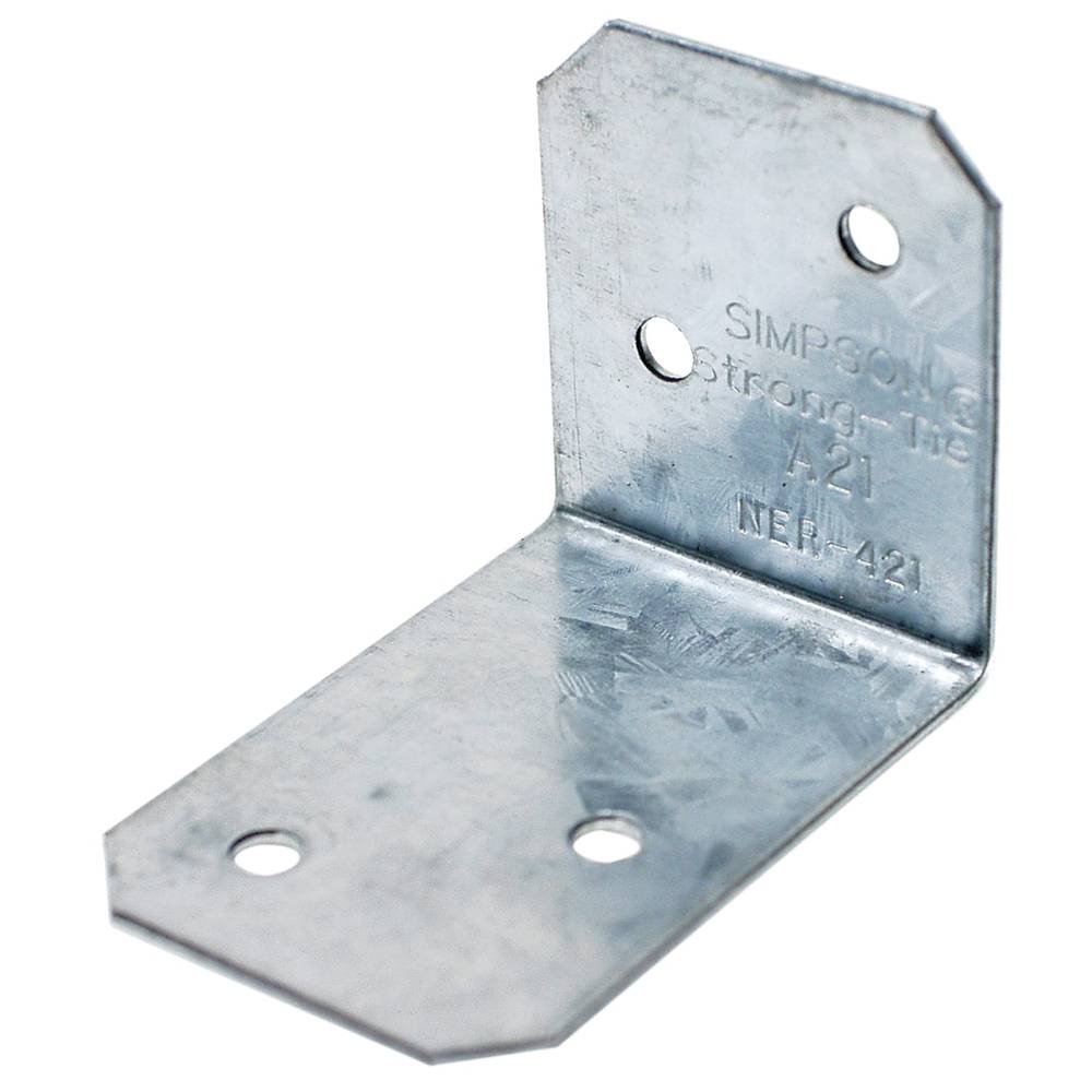 Simpson Strong-Tie 1.546-in x 1.375-in x 2.046-in 18-Gauge G90 Galvanized Steel Angle | A21