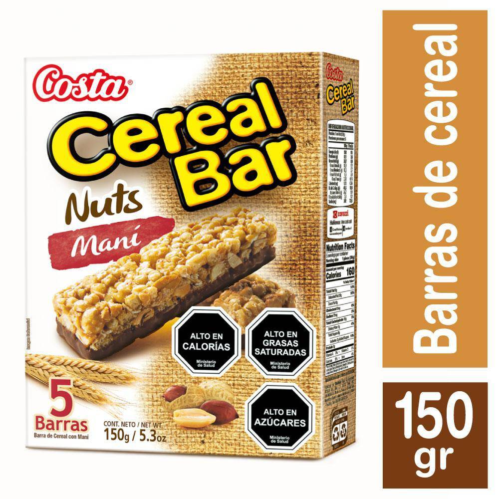 Costa barra cereal nuts maní (5 un)