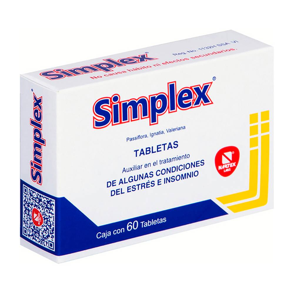 Nartex simplex passiflora, ignatia y valeriana tabletas (60 un)