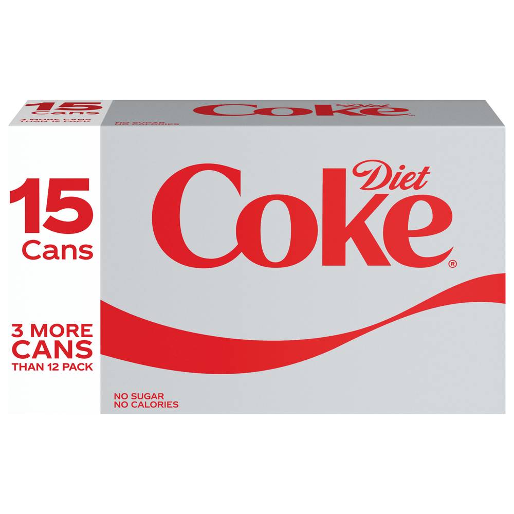 Diet Coke Soda (15 ct, 12 fl oz)