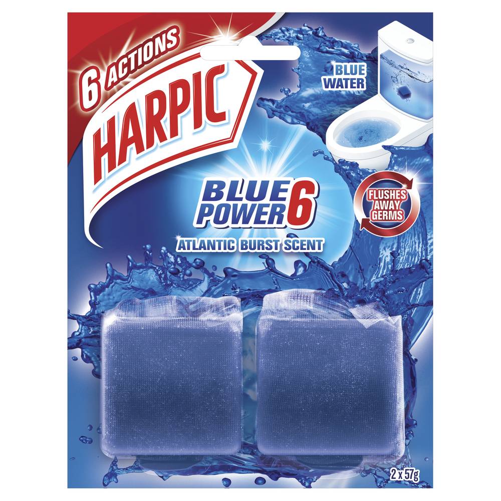 Harpic Blue Cistern Block Toilet Cleaner (114g, 2 pack)