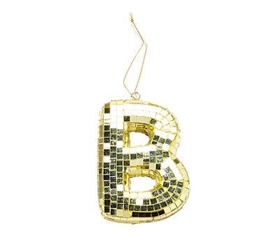 "B" Monogram Gold Mosaic Ornament