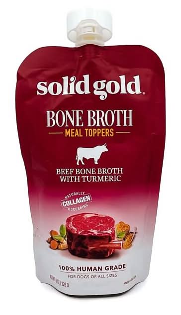 Solid Gold Bone Broth Meal Toppers Beef Bone Broth With Turmeric (8 oz)
