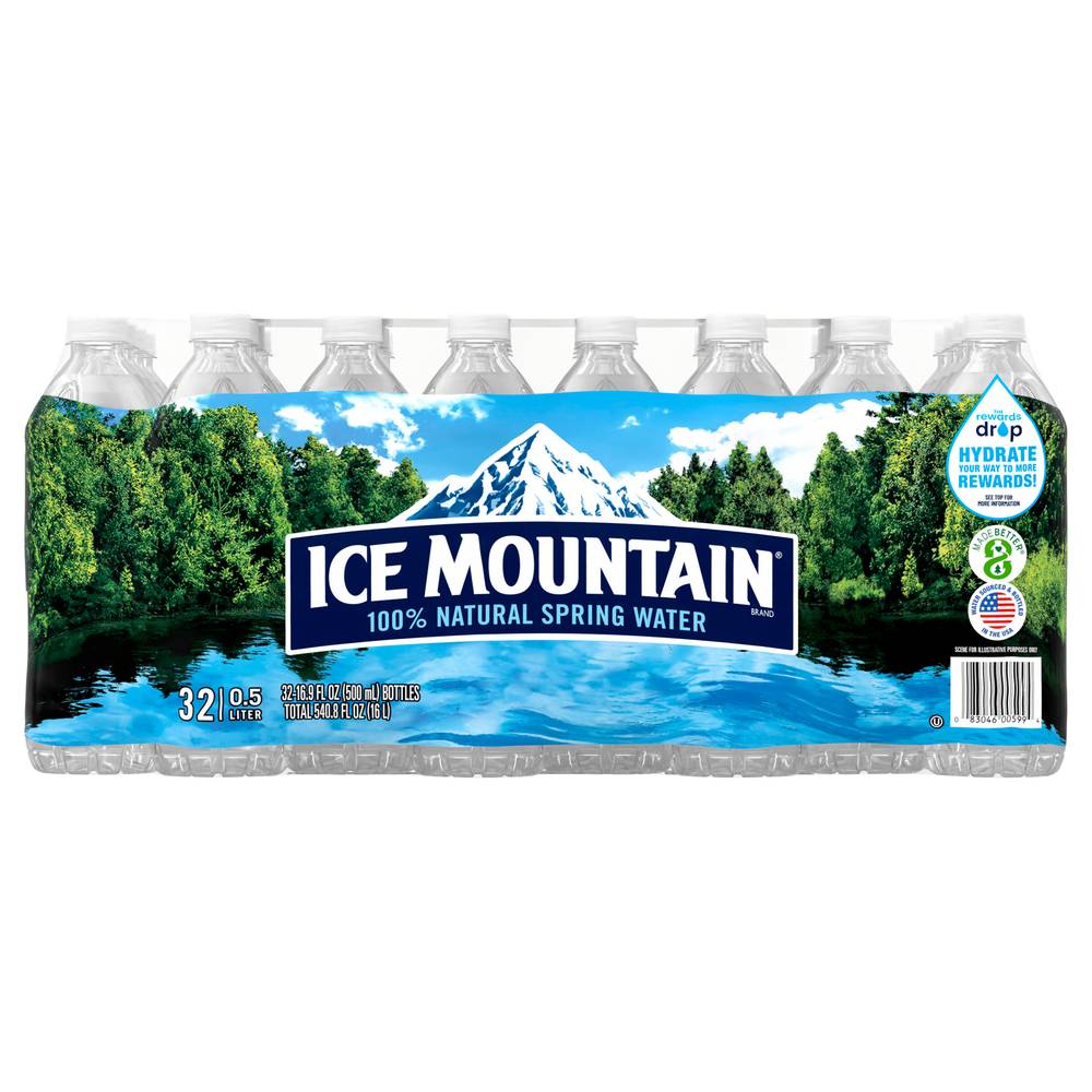 Ice Mountain 100% Natural Spring Water (32 x 16.9 fl oz)