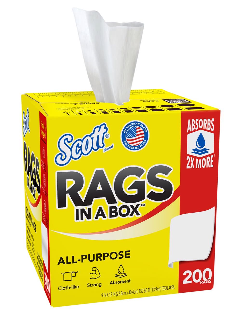 Scott Paper Rags 12 In. W X 10 In. L 200 Pc