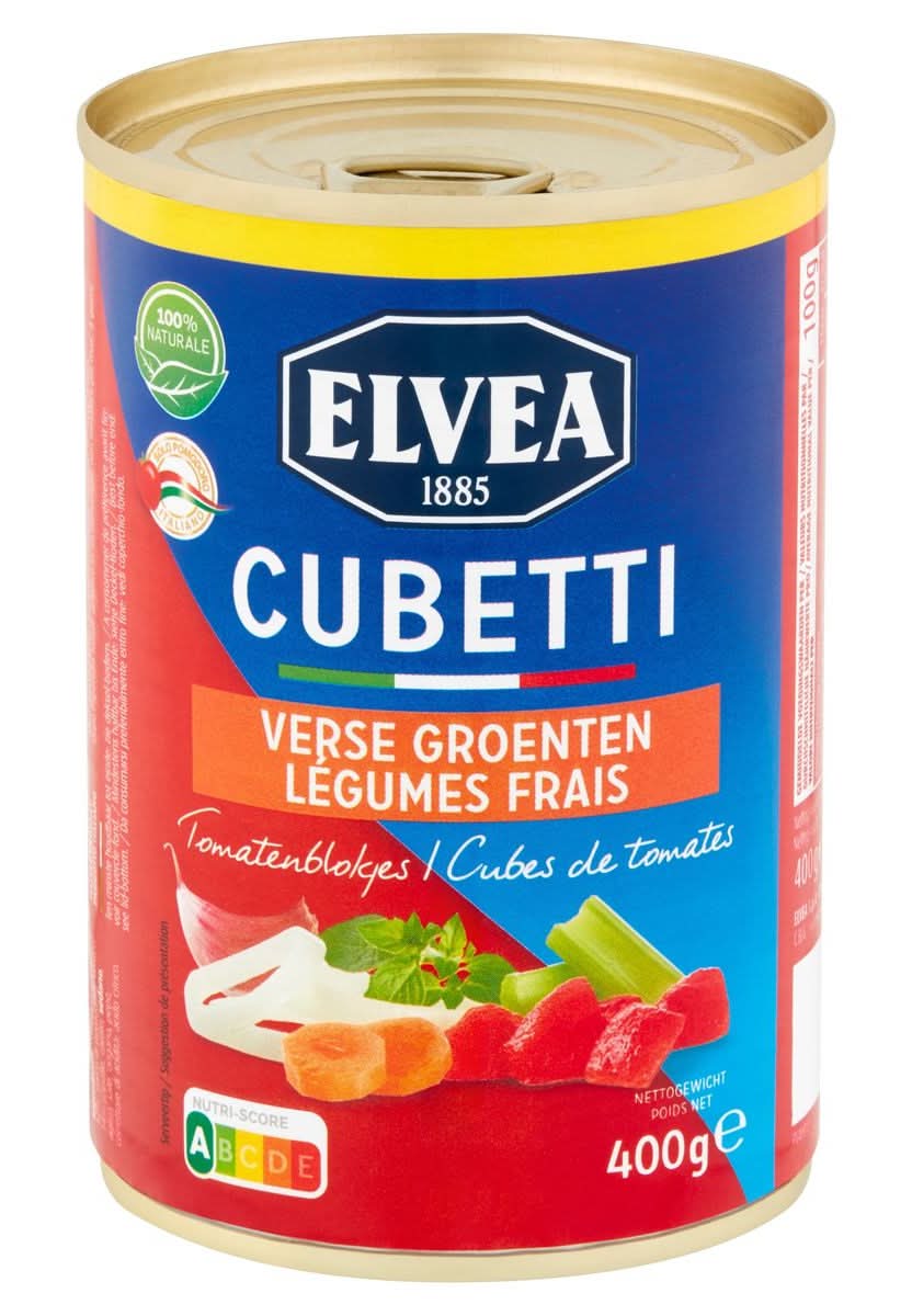 Elvea Cubetti Légumes Frais Cubes de Tomates 400 g
