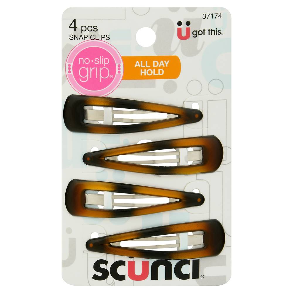 Scunci No Slip Grip Snap Clips (4 ct)