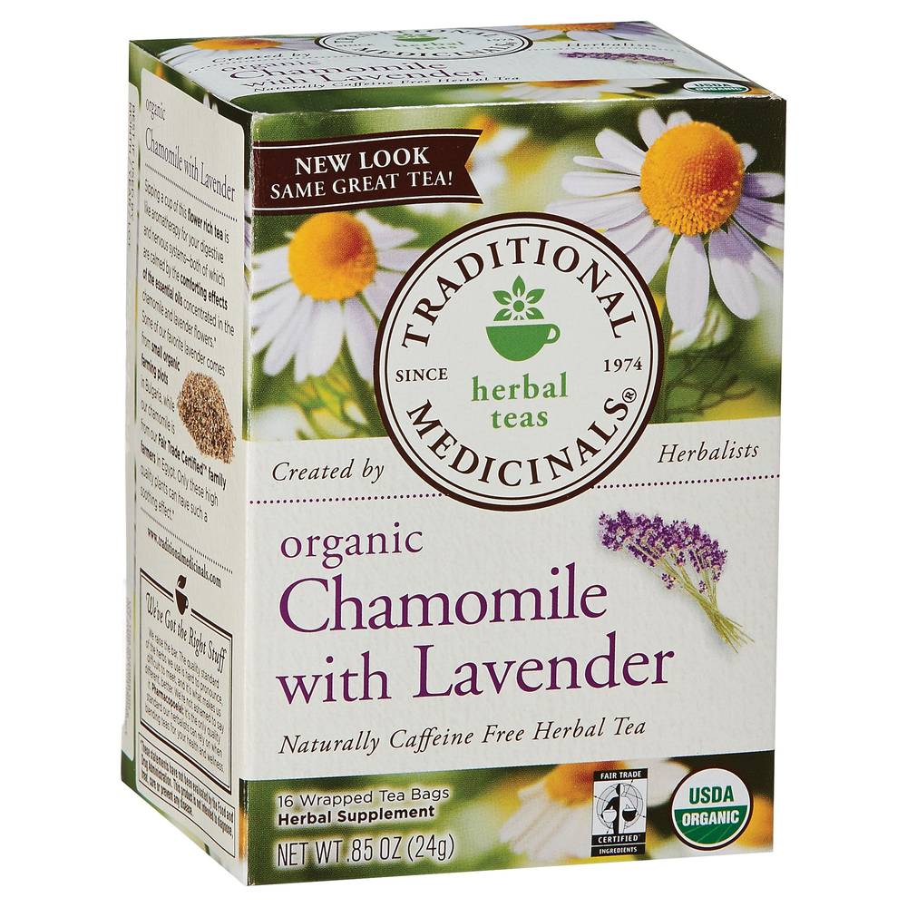 Organic Chamomile With Lavender Tea - Caffeine Free (16 Tea Bags)