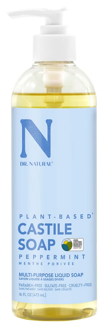 Dr. Natural Plant-Based Castile Soap - Peppermint 16 Fl Oz