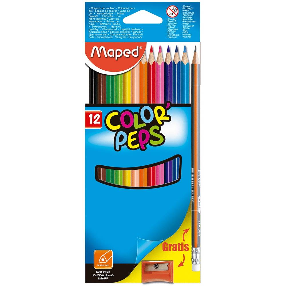 Maped lápices de colores color peps (12 piezas)
