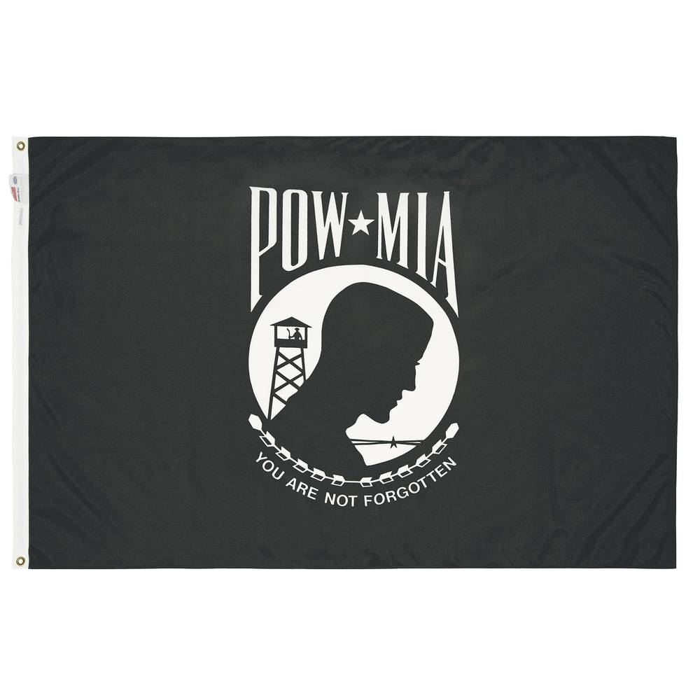 Valley Forge Flag 3-FTX5-FT Nylon Pow-Mia Military Flag - Made in the USA - Indoor/Outdoor Use | POW3-L