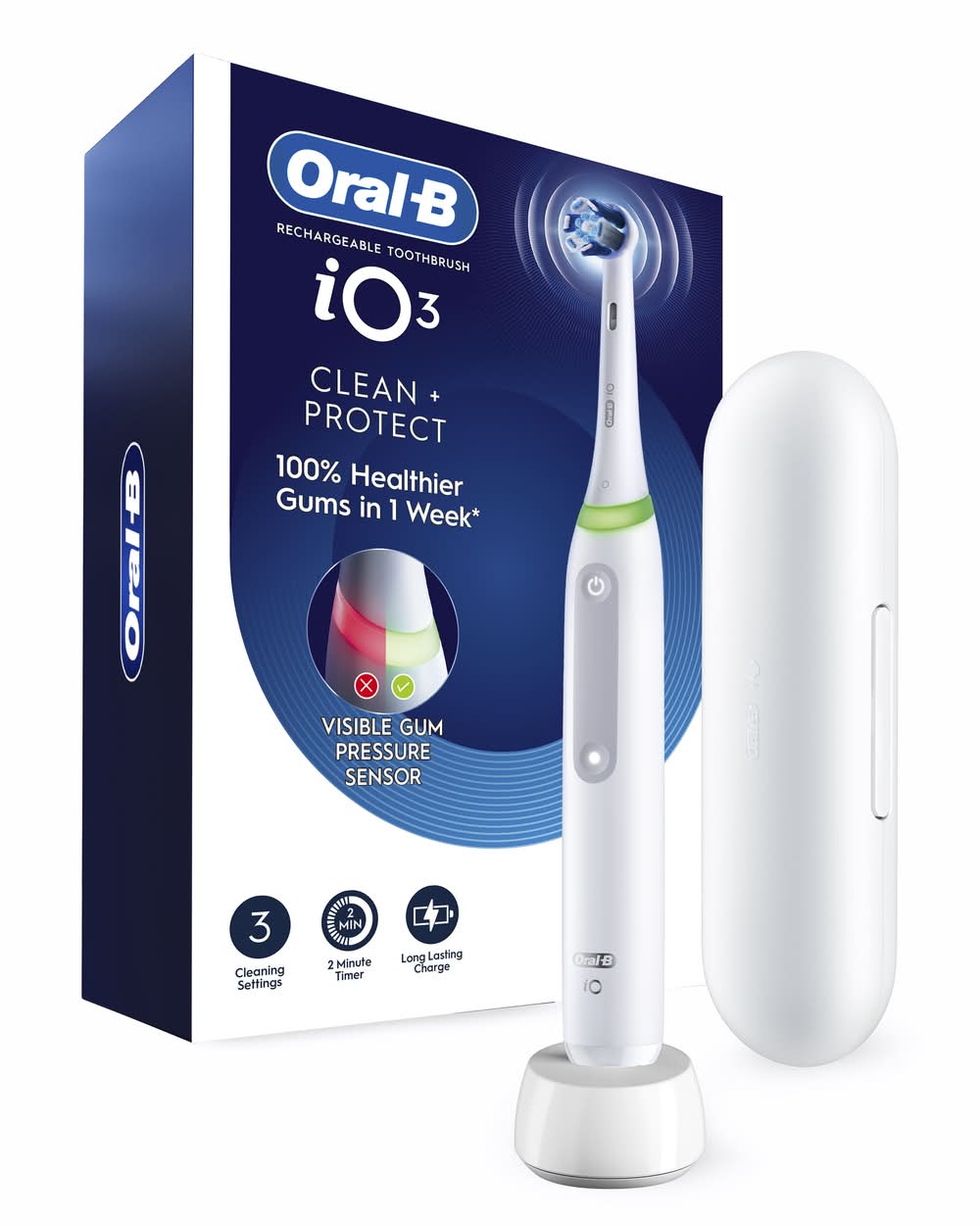 Oral-B Io Series 3 Rechargeable Electric Toothbrush With Brush Head, White