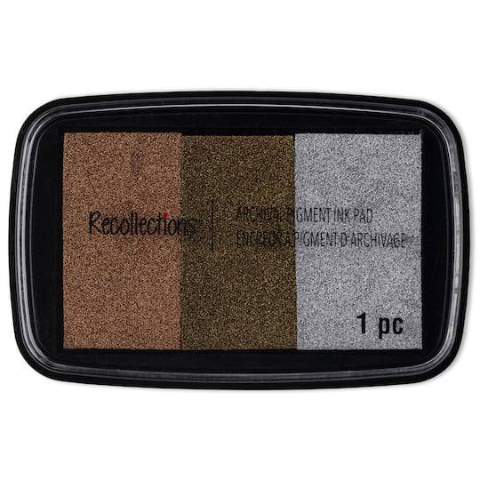 Recollections Treasure 3-color Metallic Ink Pad (gold-copper-silver)