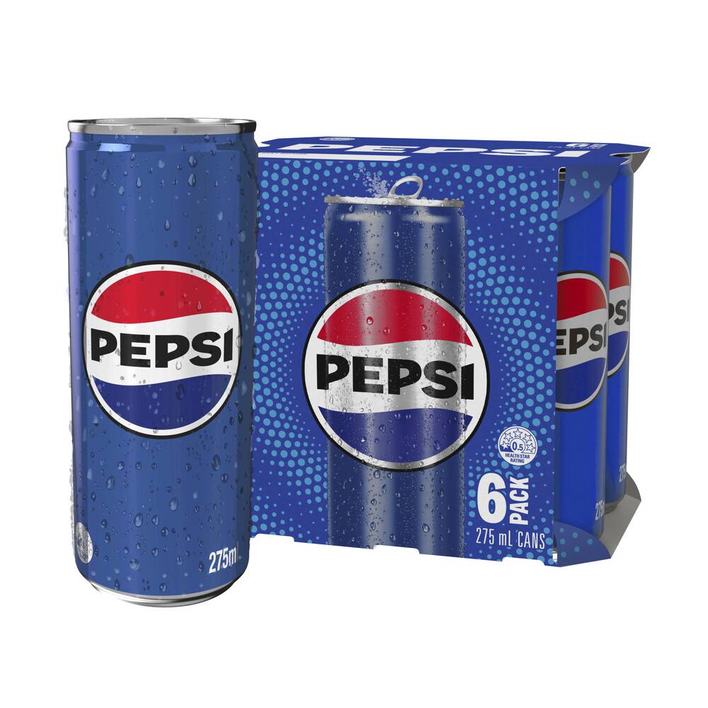 Pepsi Max Soda Cans 275ml (6 pack)