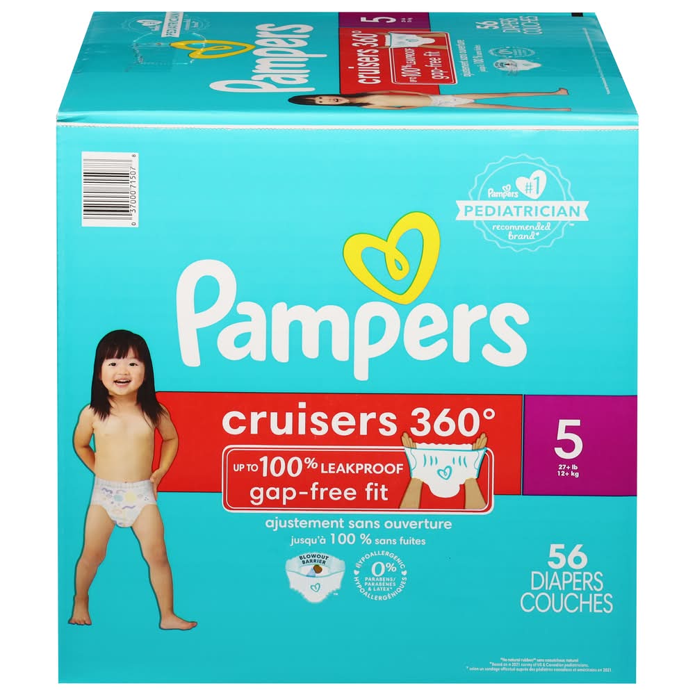 Pampers Cruisers 360° Diapers, 5 (56 ct)