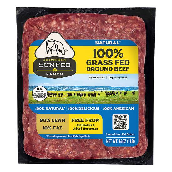 Sun Fed Ranch Grass Fed Ground Beef (16 oz)