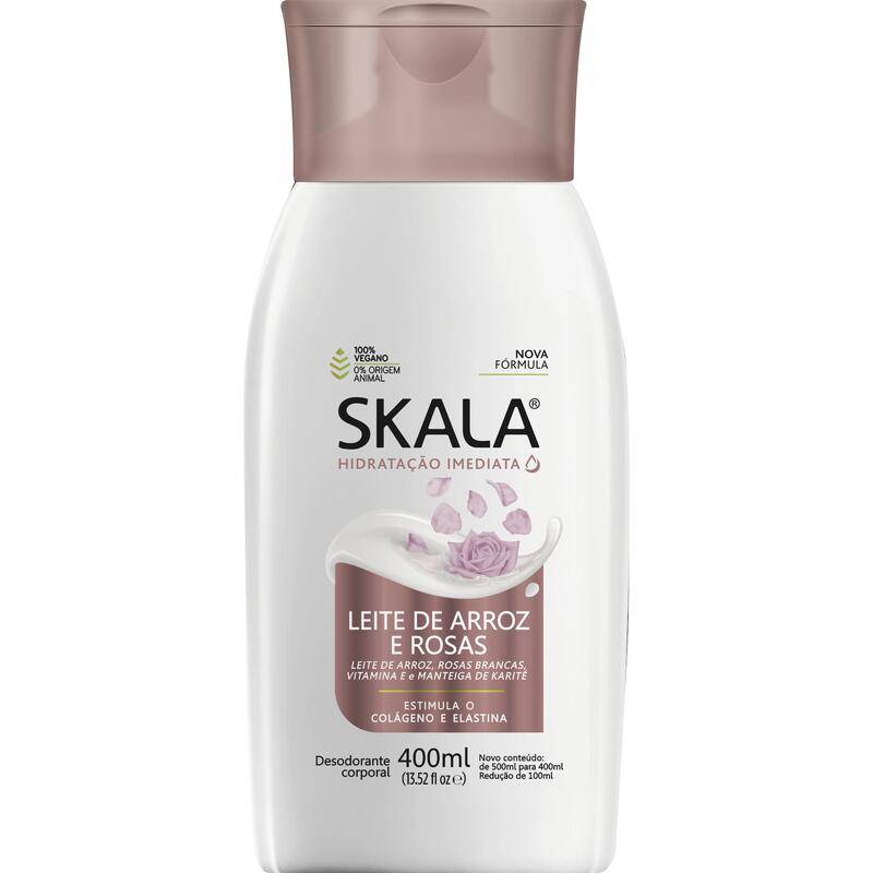 Skala loção hidratante leite de arroz e rosas (400ml)