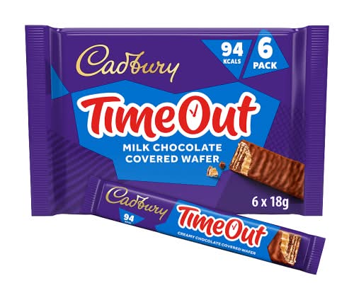 Cadbury Timeout Milk Chocolate Covered Wafer (6 x 18g)