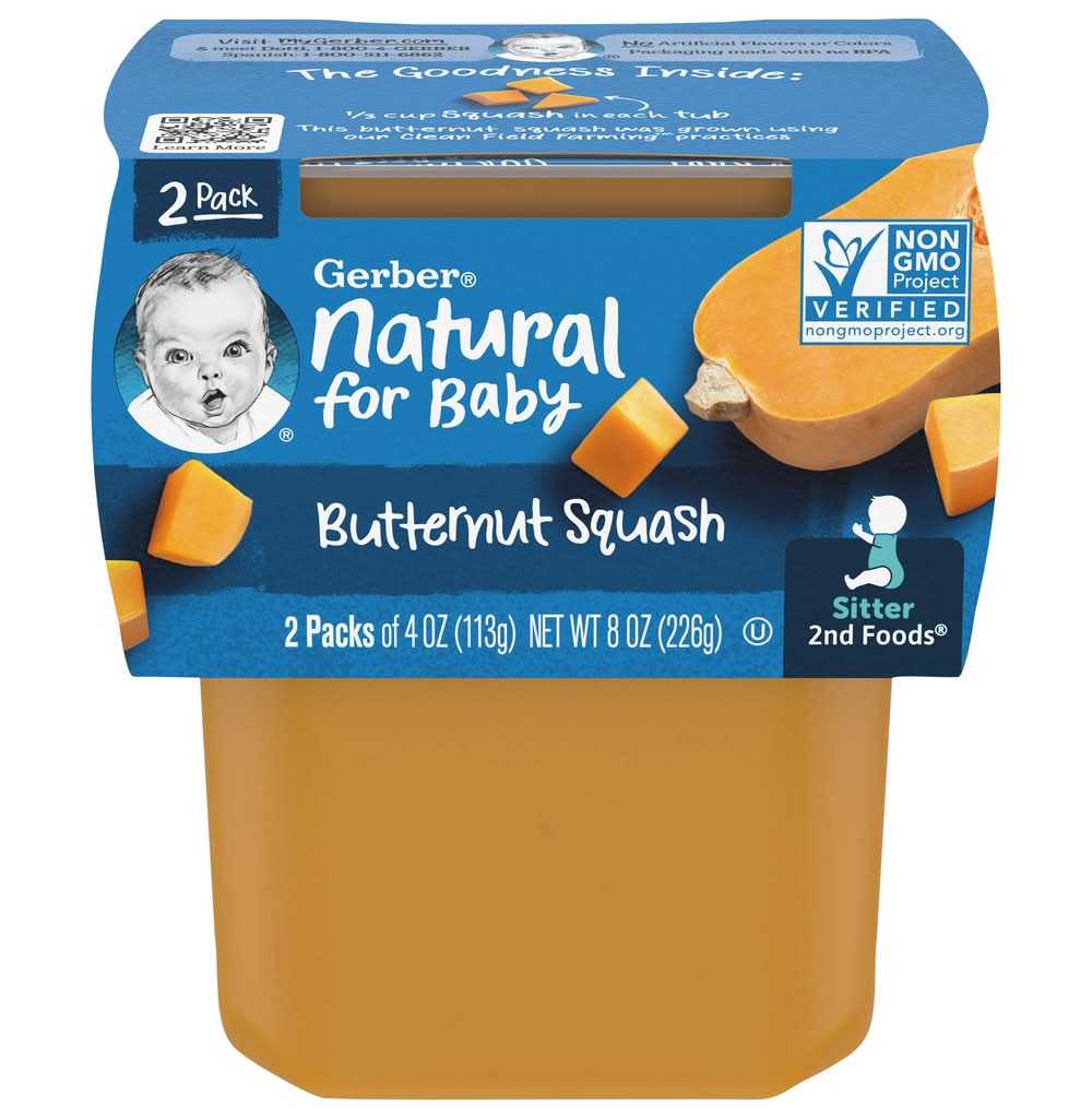 Gerber Natural For Baby 2nd Foods Butternut Squash (4 oz, 2 ct)