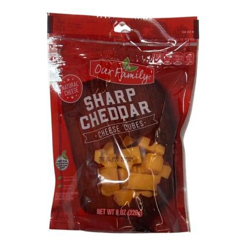 Our Family Sharp Cheddar Cheese Cubes (8 oz)