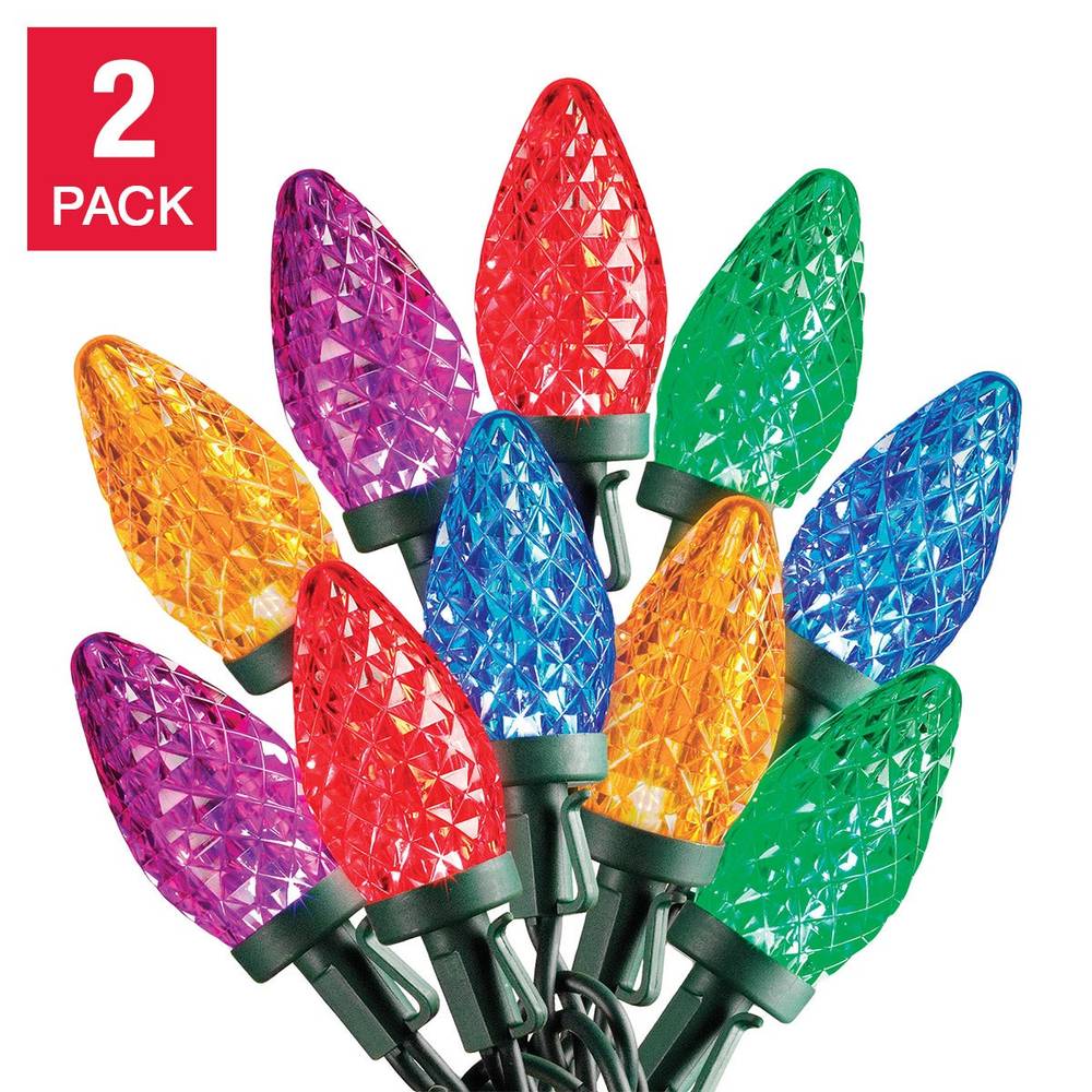 Sylvania - Ensemble De 2 Guirlande De 50 Lumières De Noël Del C9 Multicolores