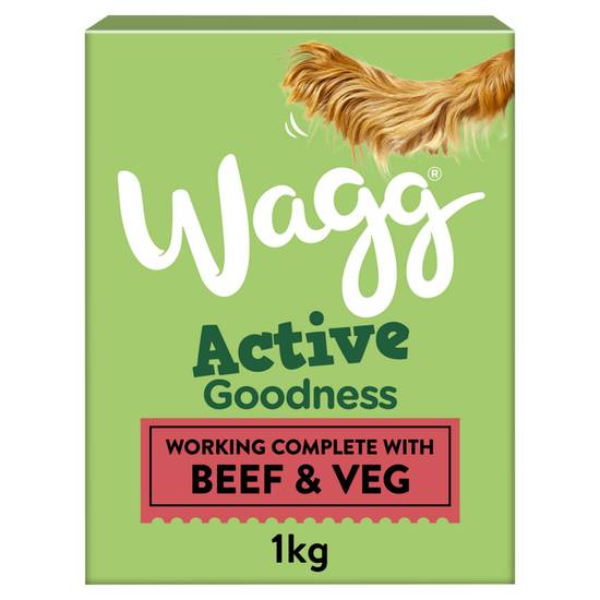 Wagg Active Goodness Vat Free Complete Rich in Beef & Veg Dry Dog Food 1kg