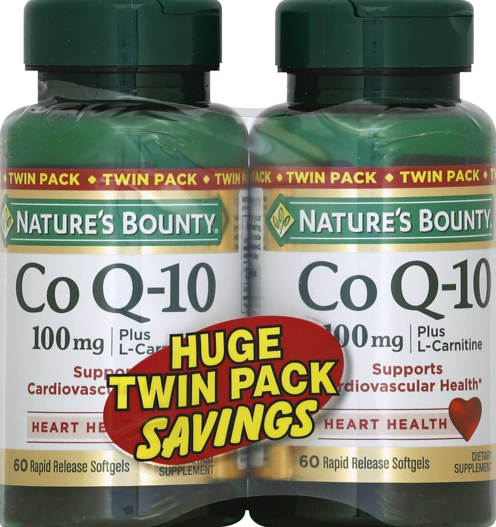 Nature's Bounty Co Q-10 100 mg Support Heart Health Twin pack Softgels (108.86 g)