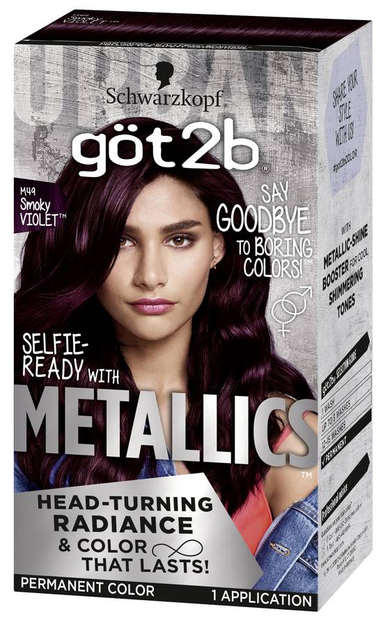 Schwarzkopf Got2b Metallics Permanent Hair Color, M49 Smoky Violet